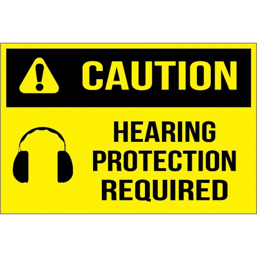 Caution - Hearing Protection Required Sign